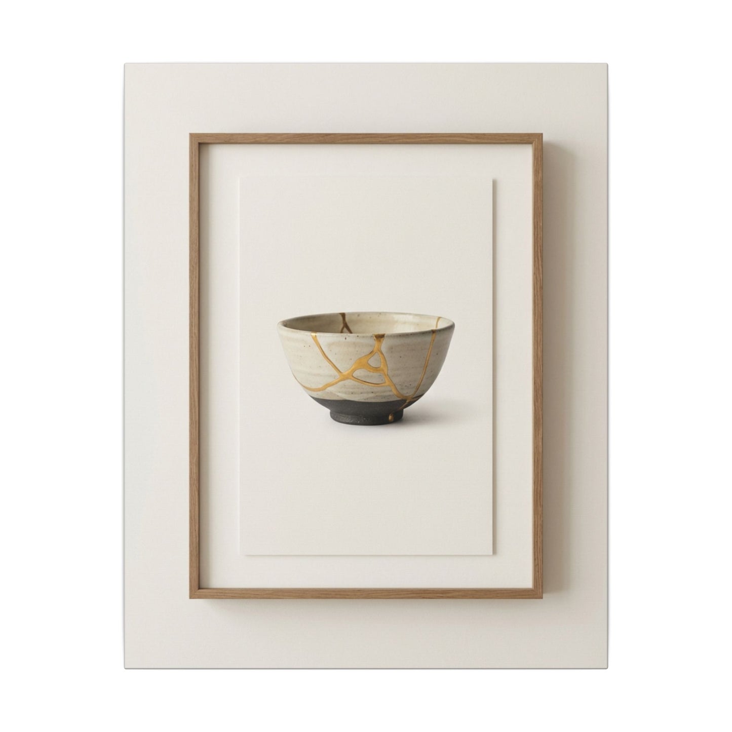Kintsugi Charcoal Canvas Art