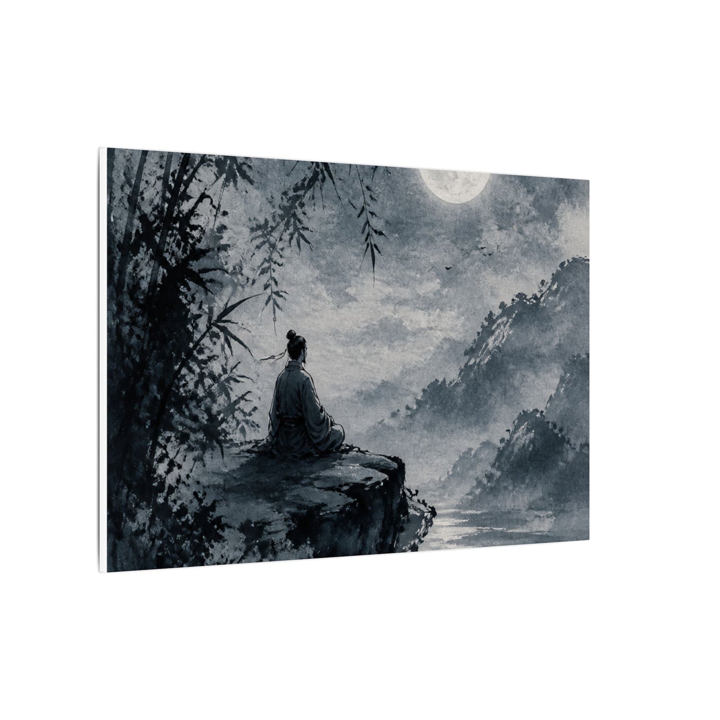 Ink Brushstroke Sumi E Canvas Art | Serene Zen Art