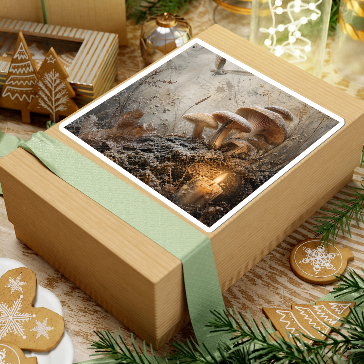 Wild Mushrooms Texture Sticker | Neutral Japandi Art
