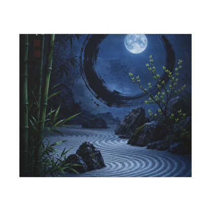 Serene Rock Garden Canvas Art - Enso Zen