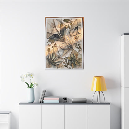Golden Hour Paper Fold Canvas Art - Japandi Seijaku