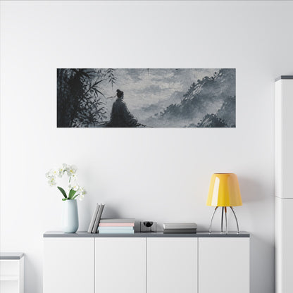 Ink Brushstroke Sumi E Canvas Art | Serene Zen Art