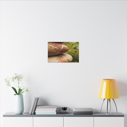 River Stones Summer Canvas Art | Kintsugi Healing Design