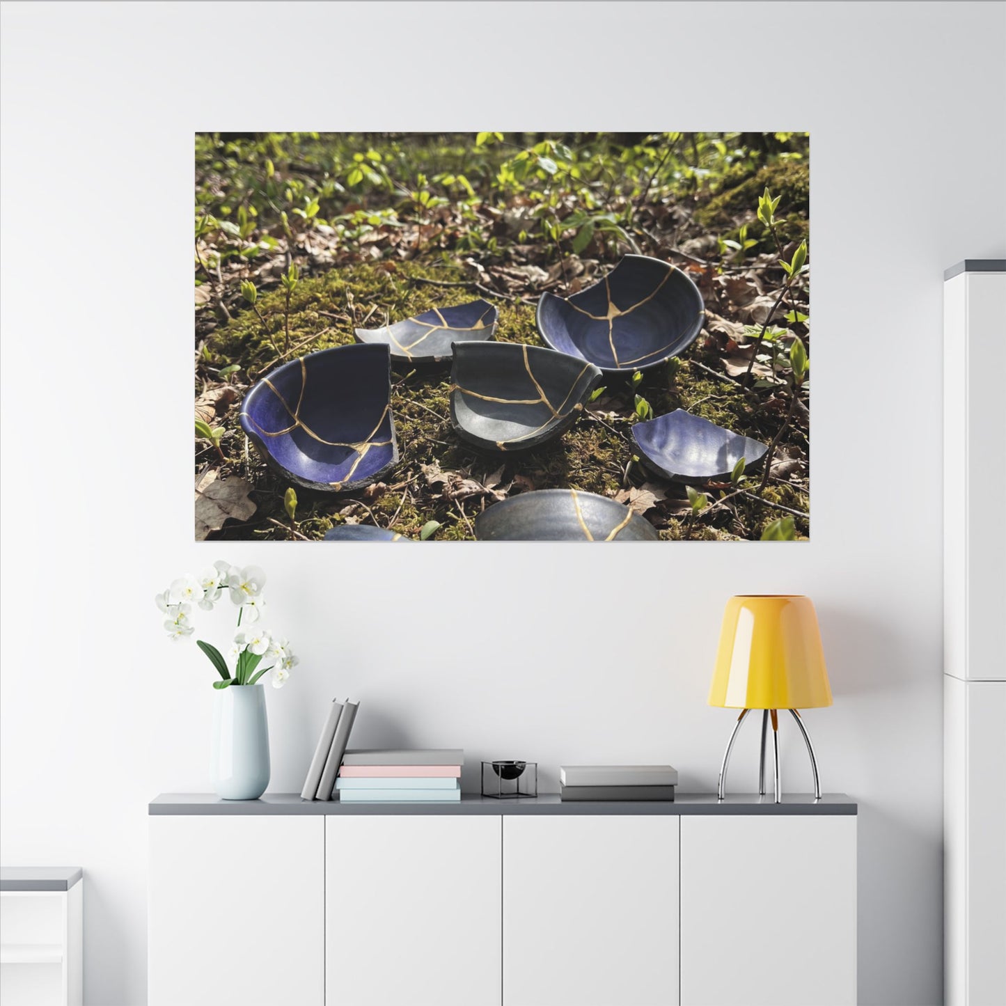 Philosophical Broken Pottery Canvas Art - Broken Beauty Kintsugi