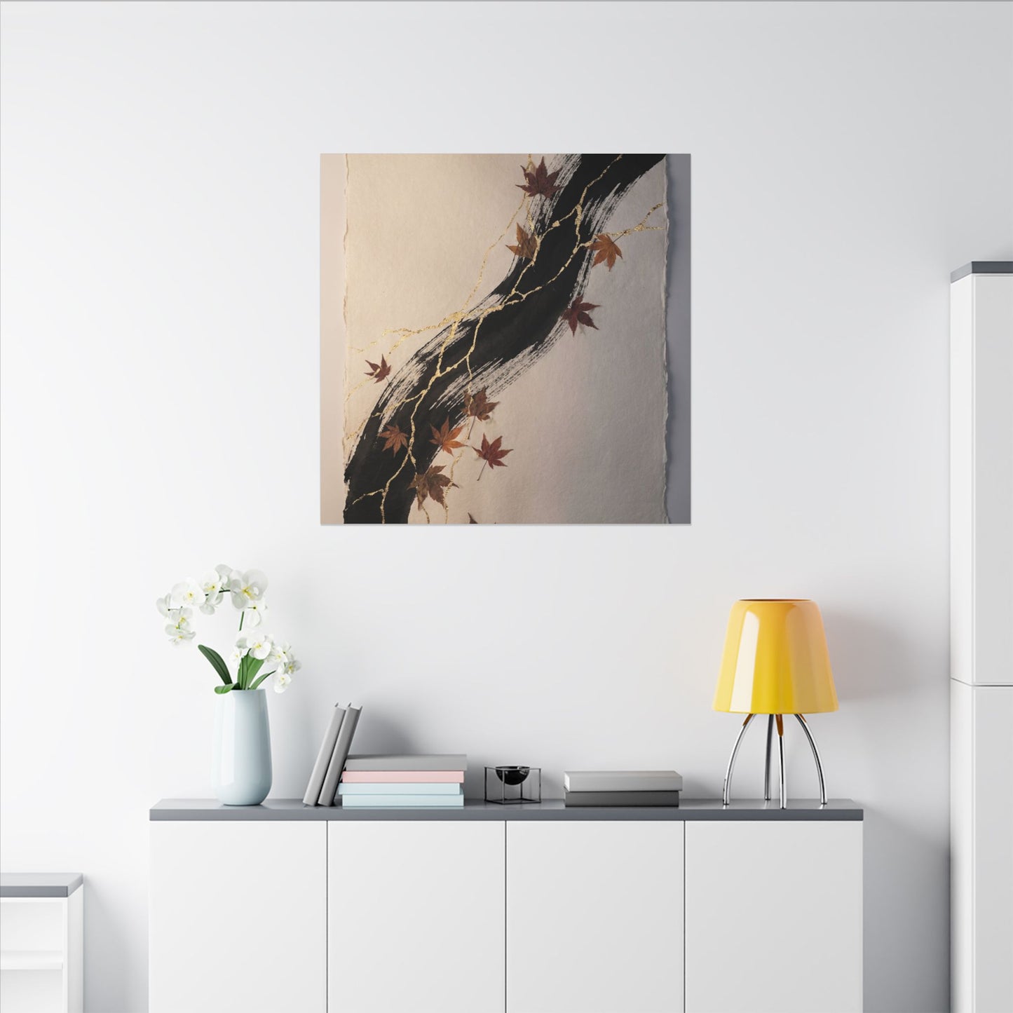 Dawn Ink Brushstroke Canvas Art - Kintsugi Ma