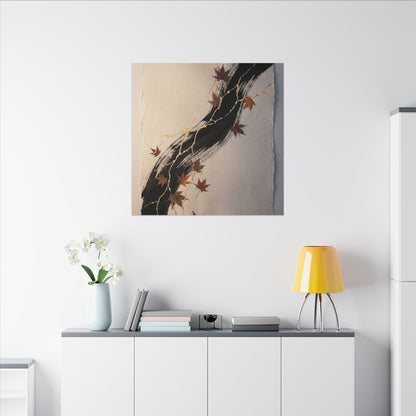 Dawn Ink Brushstroke Canvas Art - Kintsugi Ma