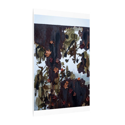 Rust Patina Charcoal Ink Canvas Art | Sophisticated Dark Japandi Art
