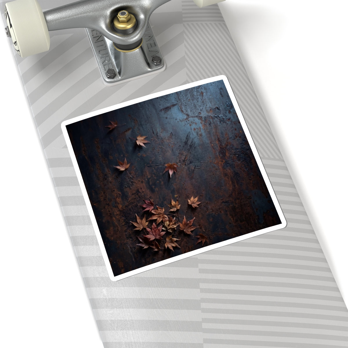 Rust Patina Shadow Zen Sticker | Sophisticated Dark Japandi Art