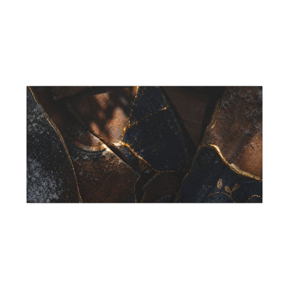 Fukinsei Broken Pottery Canvas Art - Dark Japandi Dark Texture