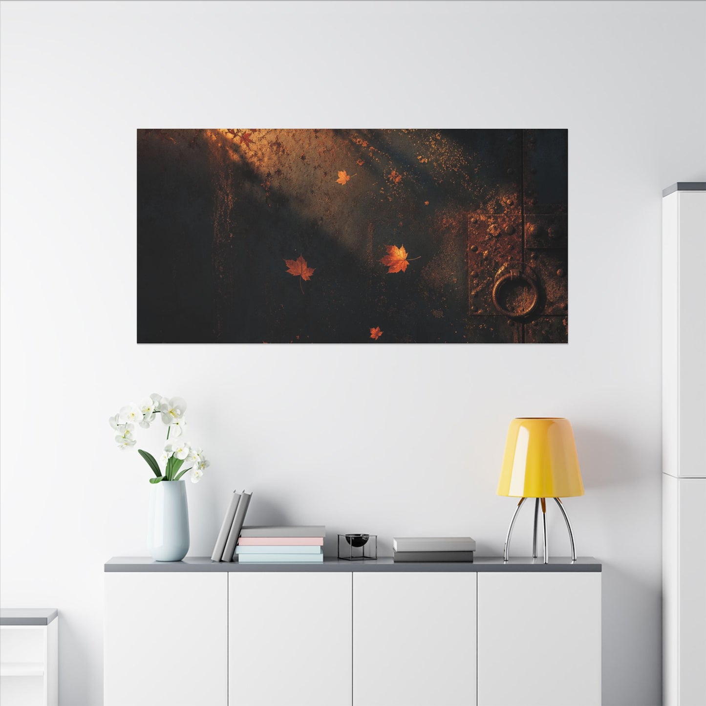 Dark Japandi Rust Patina in Golden Hour | Shadow Zen Canvas Art