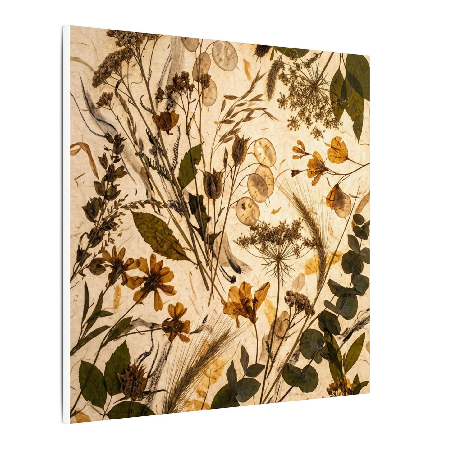 Dried Flowers Summer Canvas Art | Japandi Neutral Design