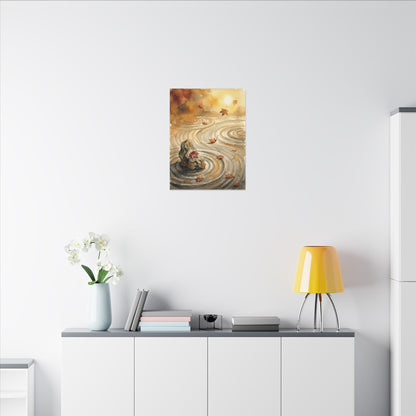 Autumn Rock Garden Watercolor Canvas Art | Neutral Decor