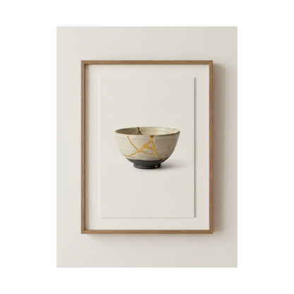 Kintsugi Charcoal Wall Art Print