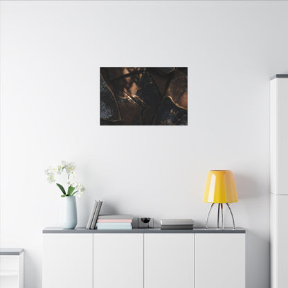 Fukinsei Broken Pottery Canvas Art - Dark Japandi Dark Texture