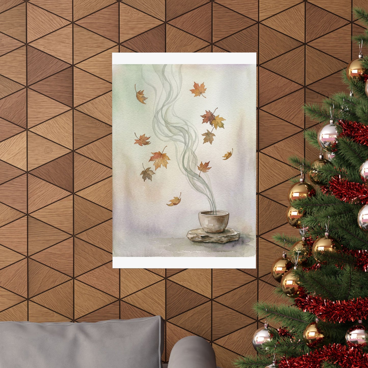 Kanso Incense Smoke Wall Art Print - Japandi Watercolor