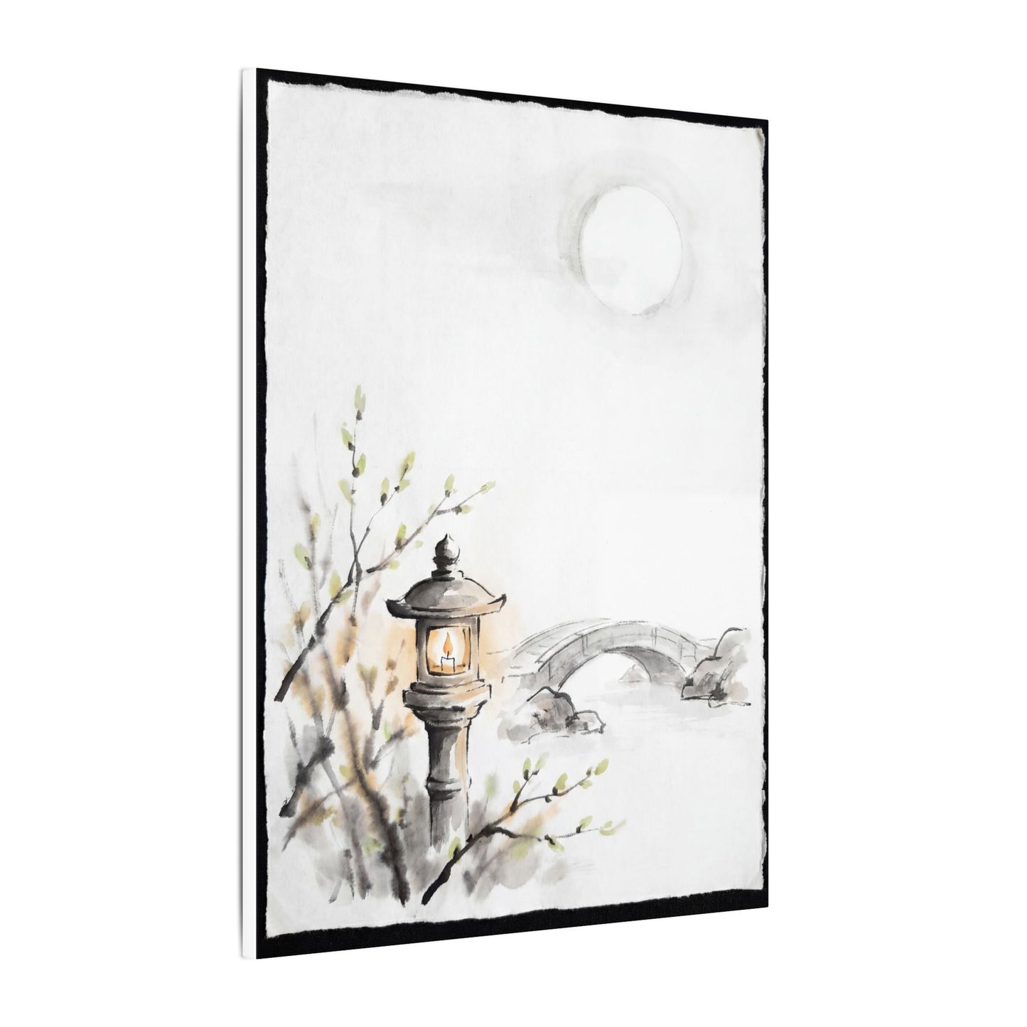 Moonlit Garden Spring Canvas Art | Zen Contemplative Design