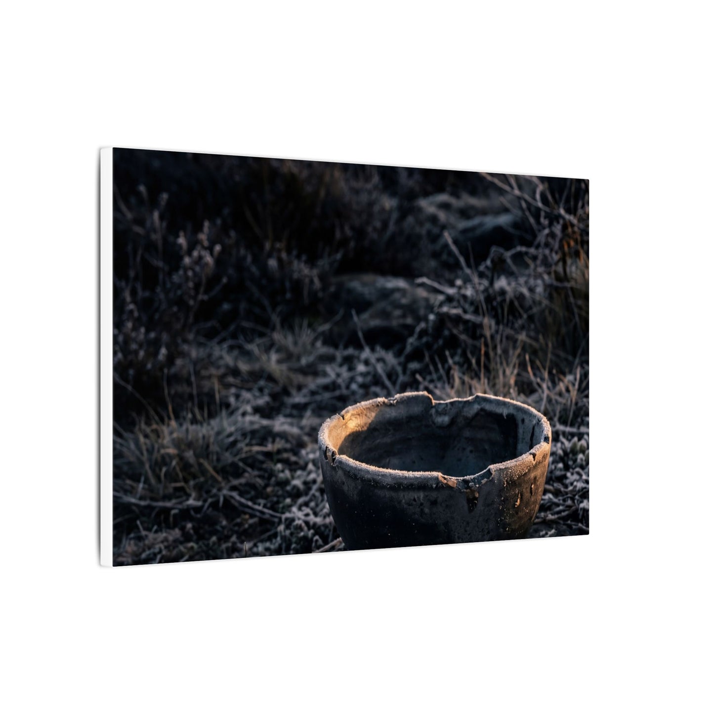 Kanso Ceramic Bowl Canvas Art - Dark Japandi Dark Texture