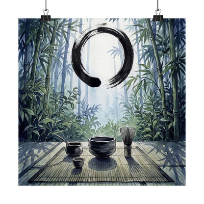 Summer Tea Ceremony Enso Wall Art Print | Peaceful Decor Art Print