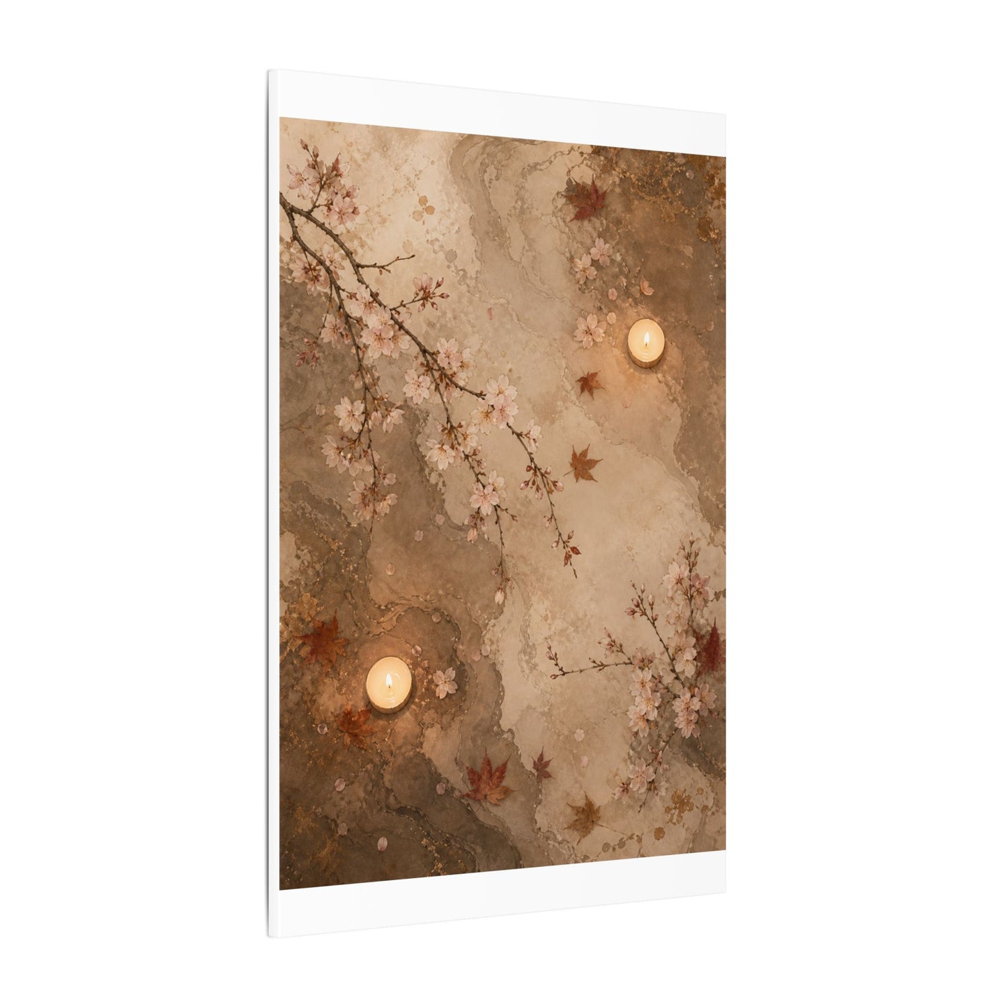 Cherry Blossom Canvas Art | Autumn Japandi Japanese Pattern Art