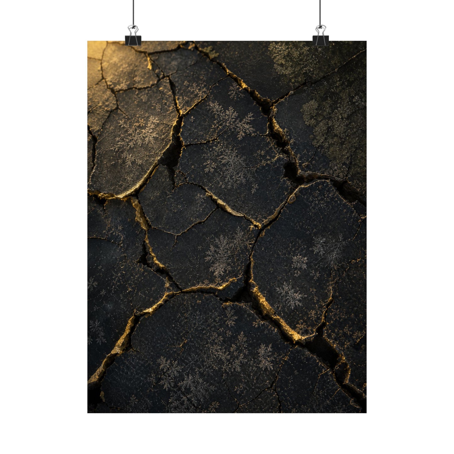 Cracked Earth Shadow Zen Wall Art Print | Atmospheric Dark Japandi Art