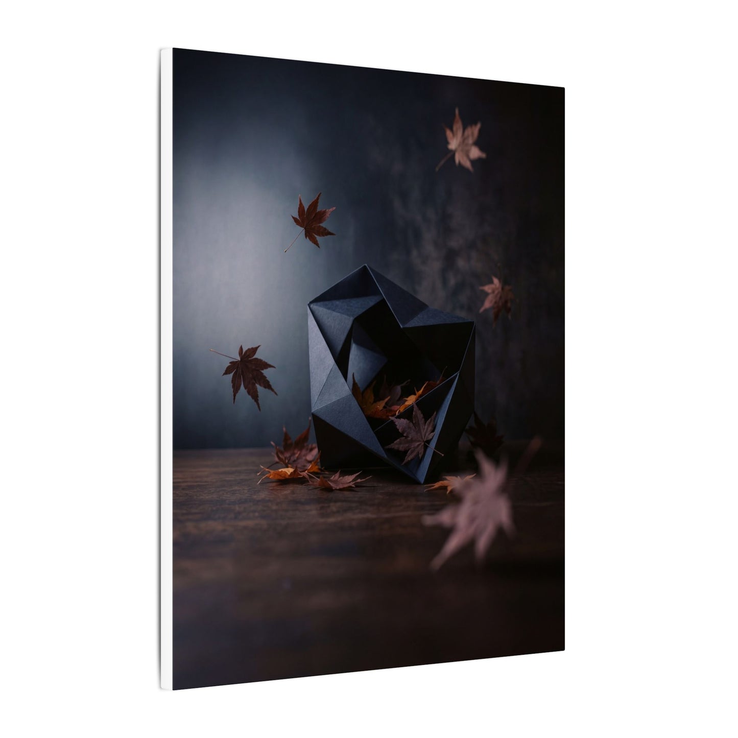 Dark Japandi Paper Fold in Dawn | Shadow Zen Canvas Art