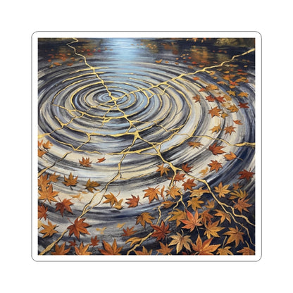 Water Ripple Gold Repair Sticker | Healing Kintsugi Art Art Print