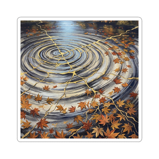 Water Ripple Gold Repair Sticker | Healing Kintsugi Art Art Print
