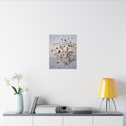 Elegant Dried Flowers Canvas Art - Japanese Pattern Japandi