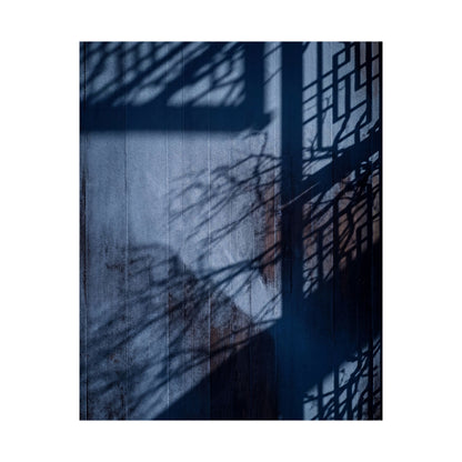Sophisticated Shadow Play Wall Art Print - Moody Minimal Dark Japandi