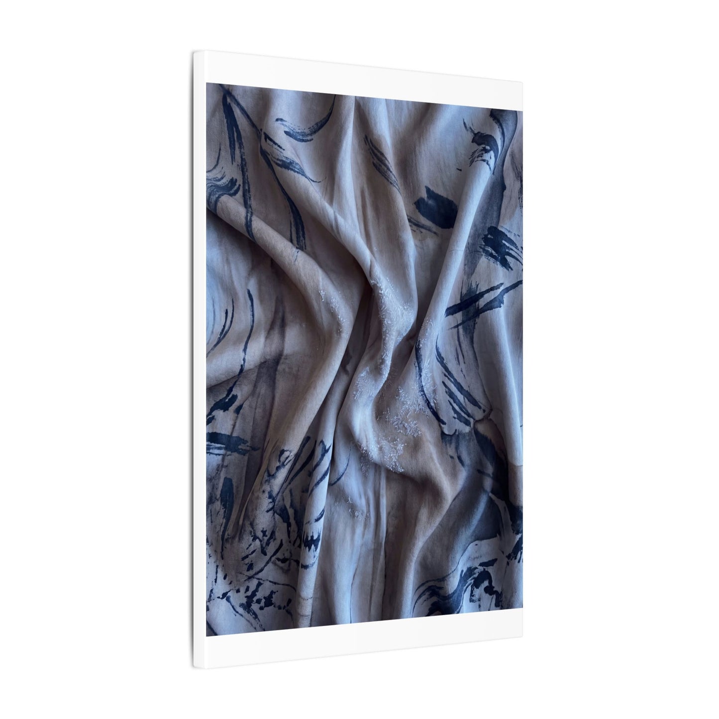 Silk Drape Winter Canvas Art | Japandi Earthy Design