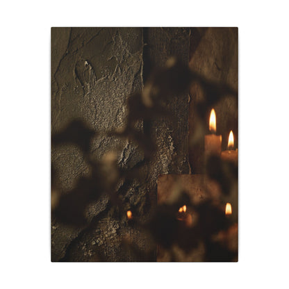 Shadow Play Dark Texture Canvas Art | Moody Dark Japandi Art