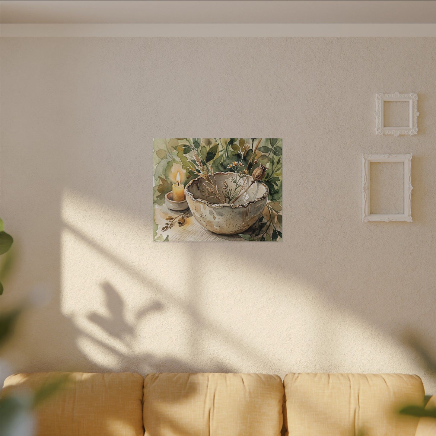 Ceramic Bowl Summer Canvas Art | Japandi Elegant Design