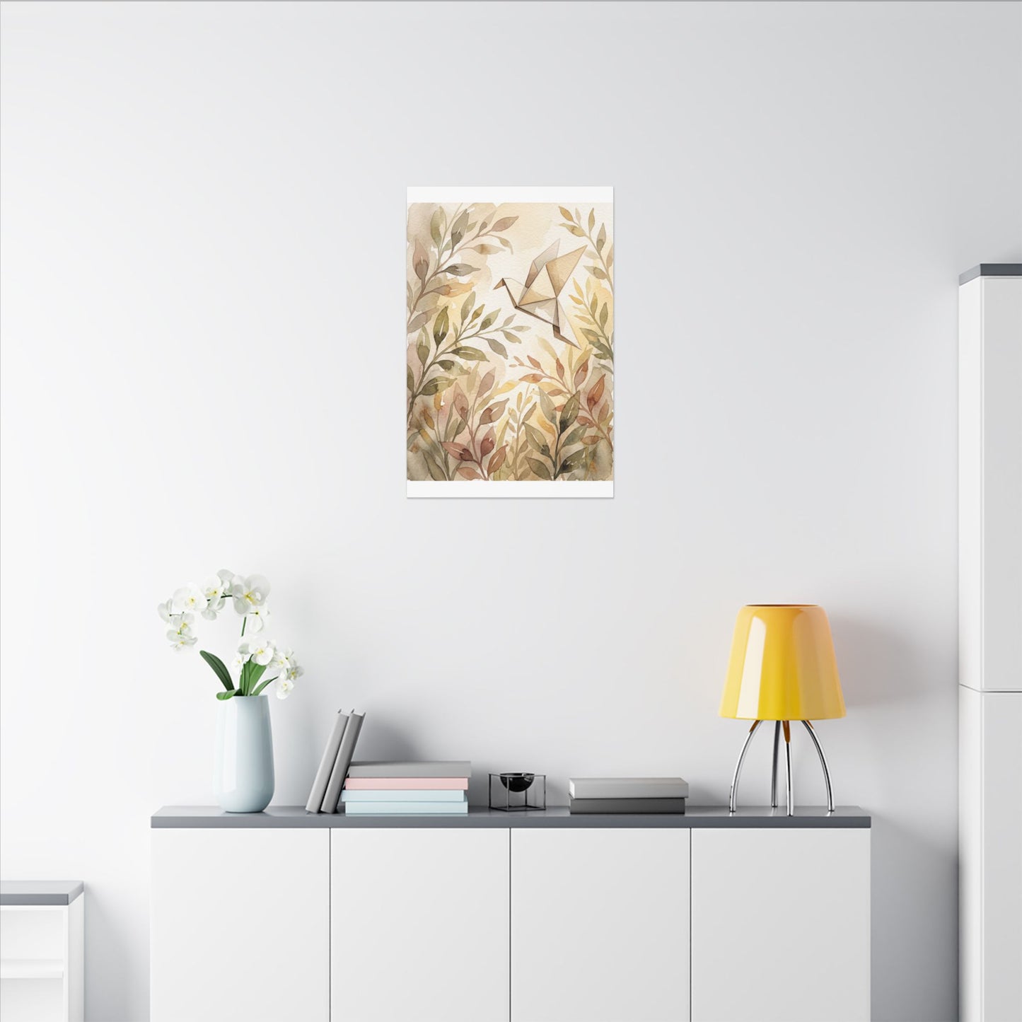 Fukinsei Paper Fold Canvas Art - Japandi Watercolor
