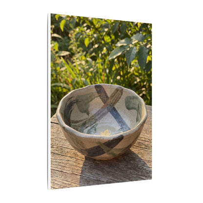 Earthy Ceramic Bowl Canvas Art - Japanese Pattern Japandi