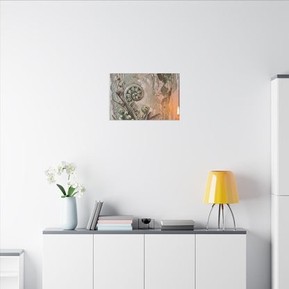 Japandi Fern Unfurling in Candlelight | Texture Canvas Art
