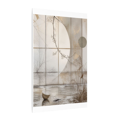 Winter Shoji Screen Japanese Pattern Canvas Art | Elegant Decor