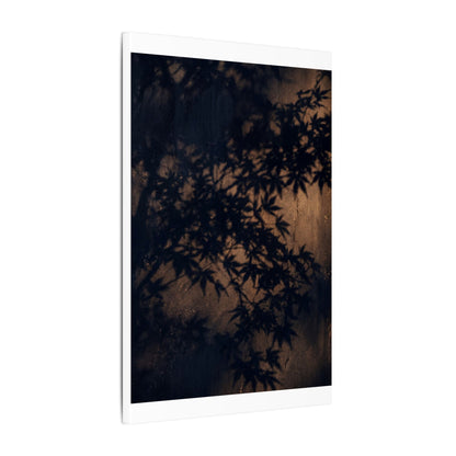 Shadow Play Autumn Canvas Art | Dark Japandi Atmospheric Design