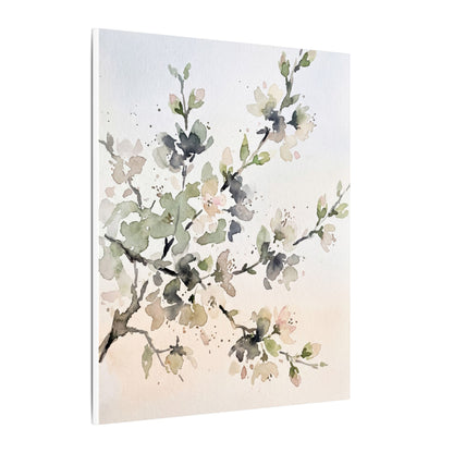 Cherry Blossom Watercolor Canvas Art | Elegant Japandi Art