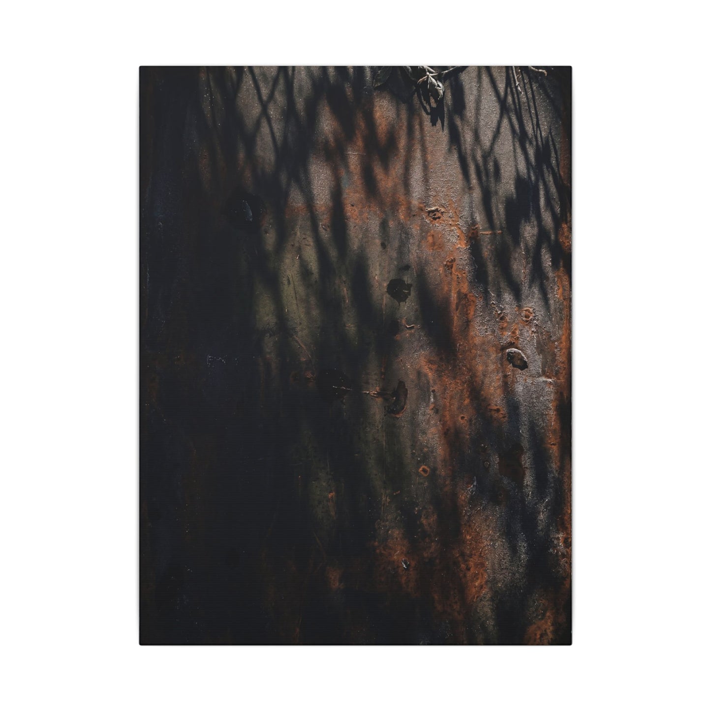 Rust Patina Shadow Zen Canvas Art | Luxurious Dark Japandi Art