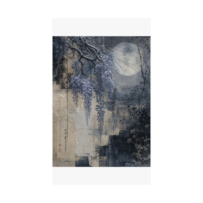 Moonlight Wisteria Wall Art Print - Japandi Seijaku