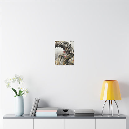 Pine Tree Autumn Canvas Art | Japandi Earthy Design