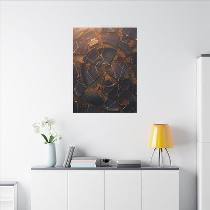 Autumn Cracked Earth Gold Repair Canvas Art | Philosophical Decor