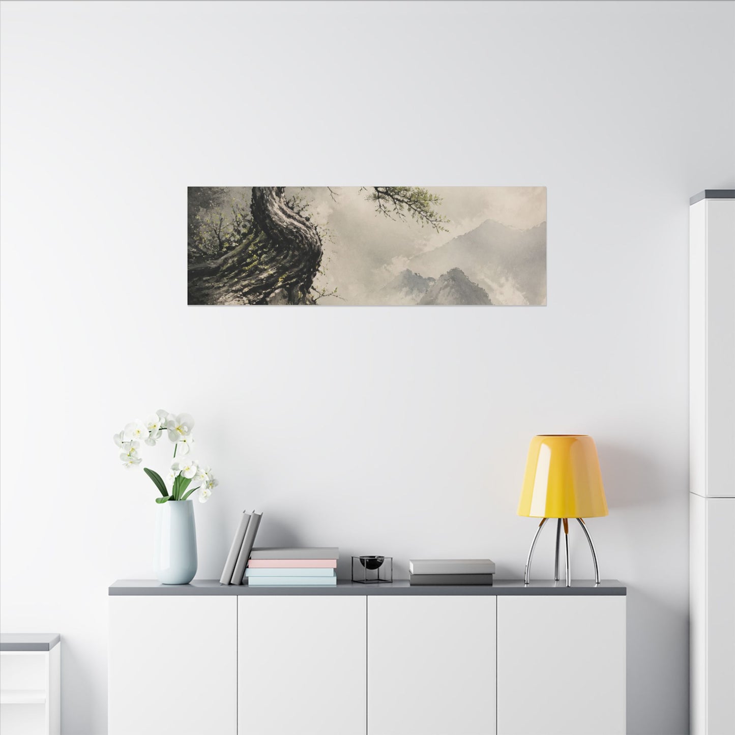 Spring Pine Tree Watercolor Canvas Art | Warm Decor