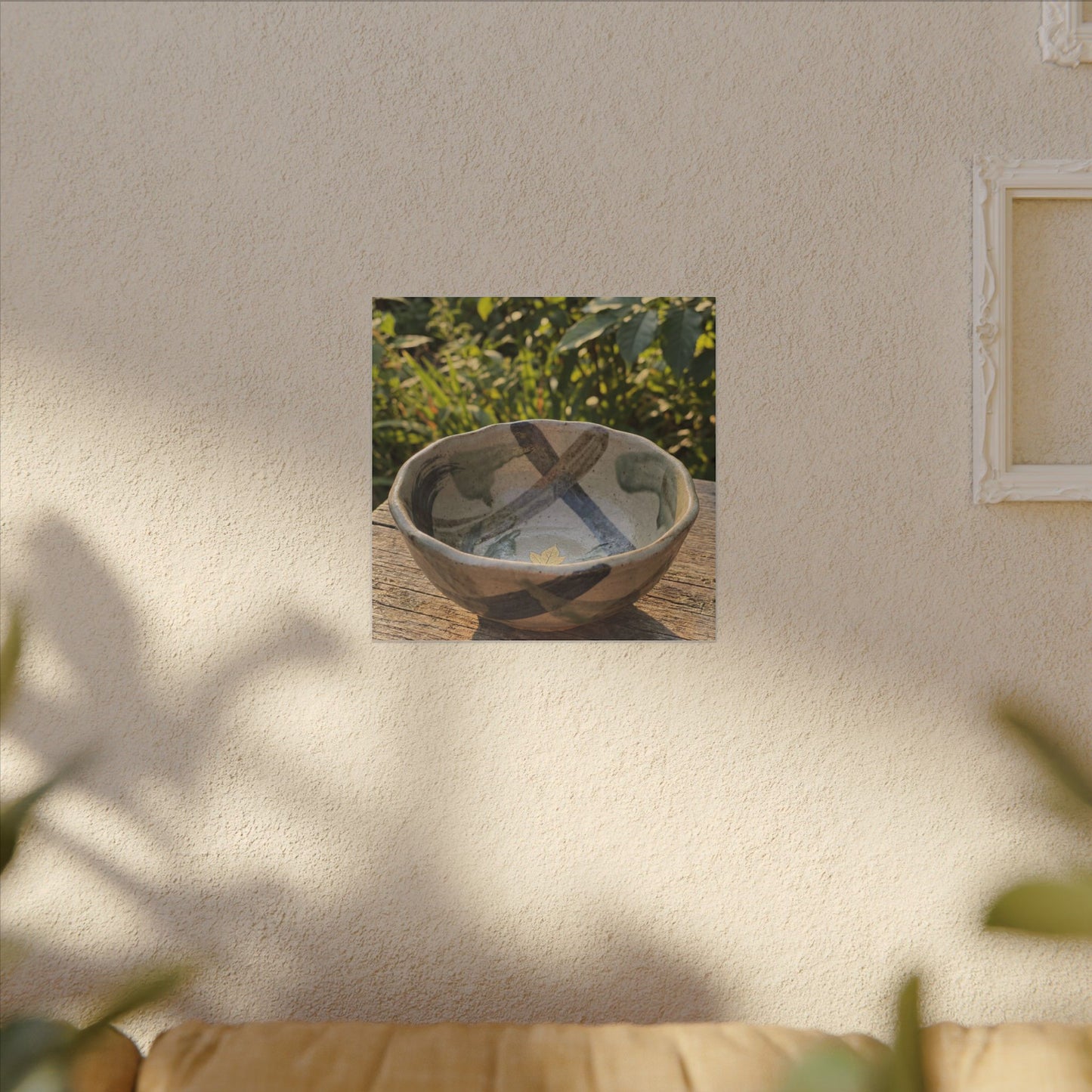 Earthy Ceramic Bowl Canvas Art - Japanese Pattern Japandi