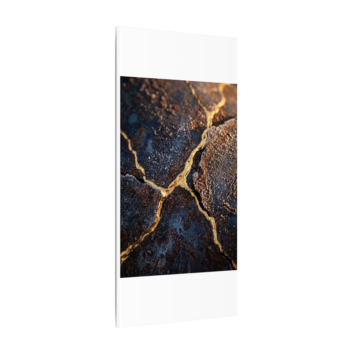 Winter Rust Patina Gold Vein Canvas Art | Resilient Decor