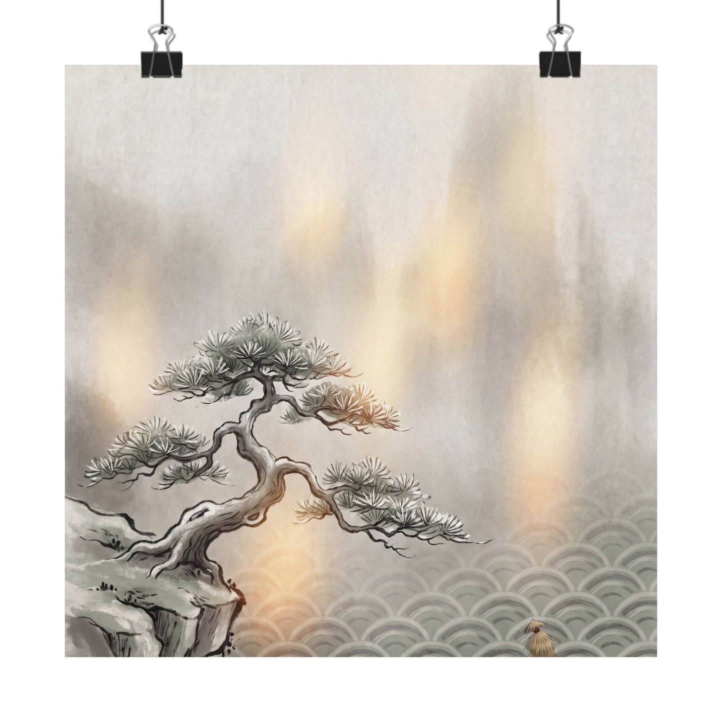 Datsuzoku Pine Tree Wall Art Print - Japandi Japanese Pattern