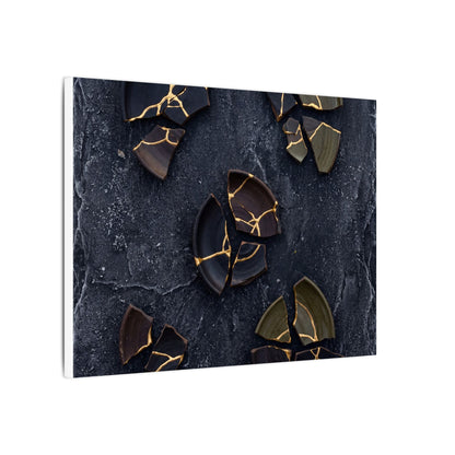 Broken Pottery Canvas Art | Winter Dark Japandi Shadow Zen Art