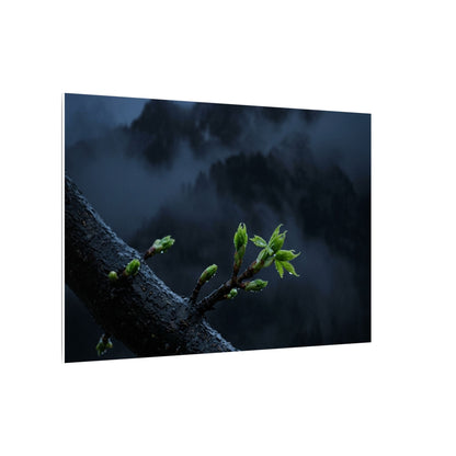 Moonlight Mountain Mist Canvas Art - Dark Japandi Kanso