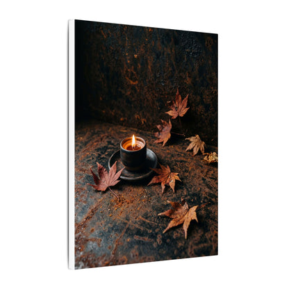 Dark Japandi Rust Patina in Candlelight | Shadow Zen Canvas Art