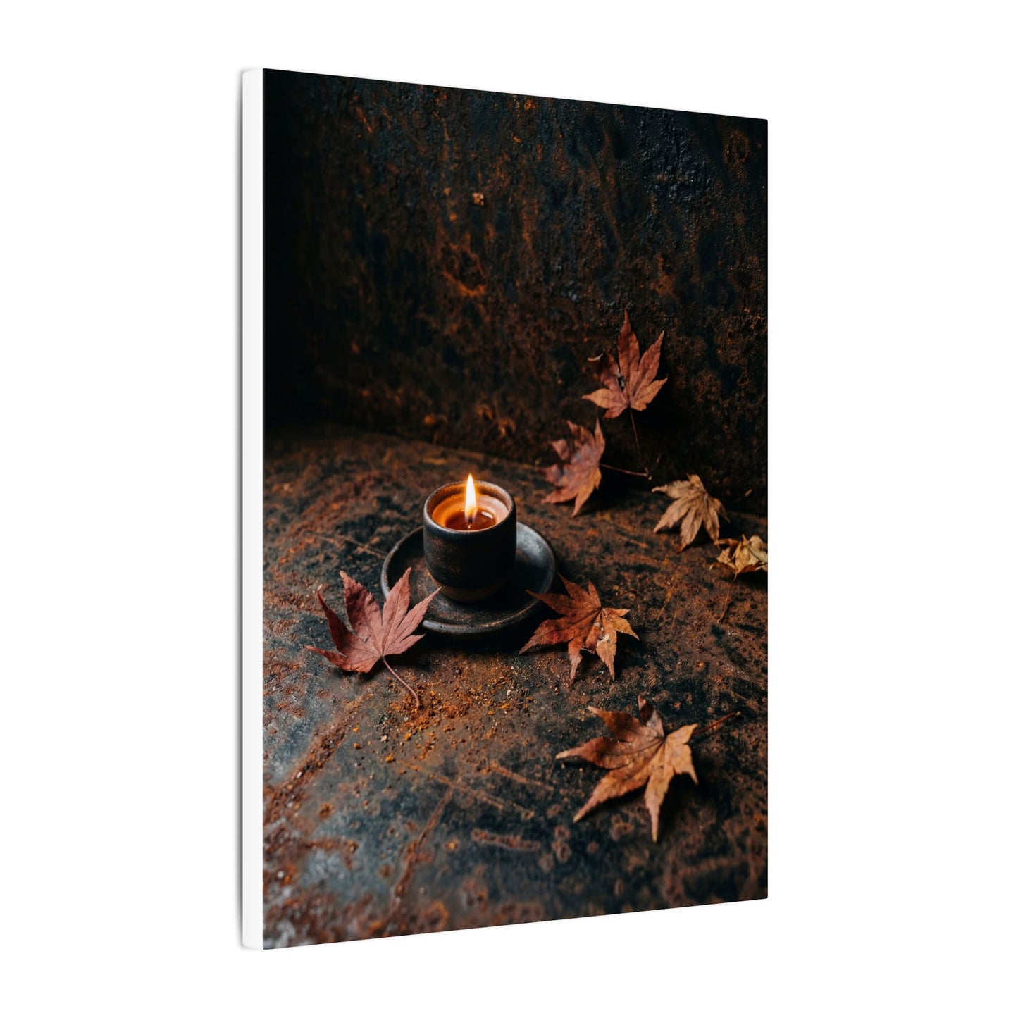 Autumn Rust Patina Shadow Zen Canvas Art | Sophisticated Decor